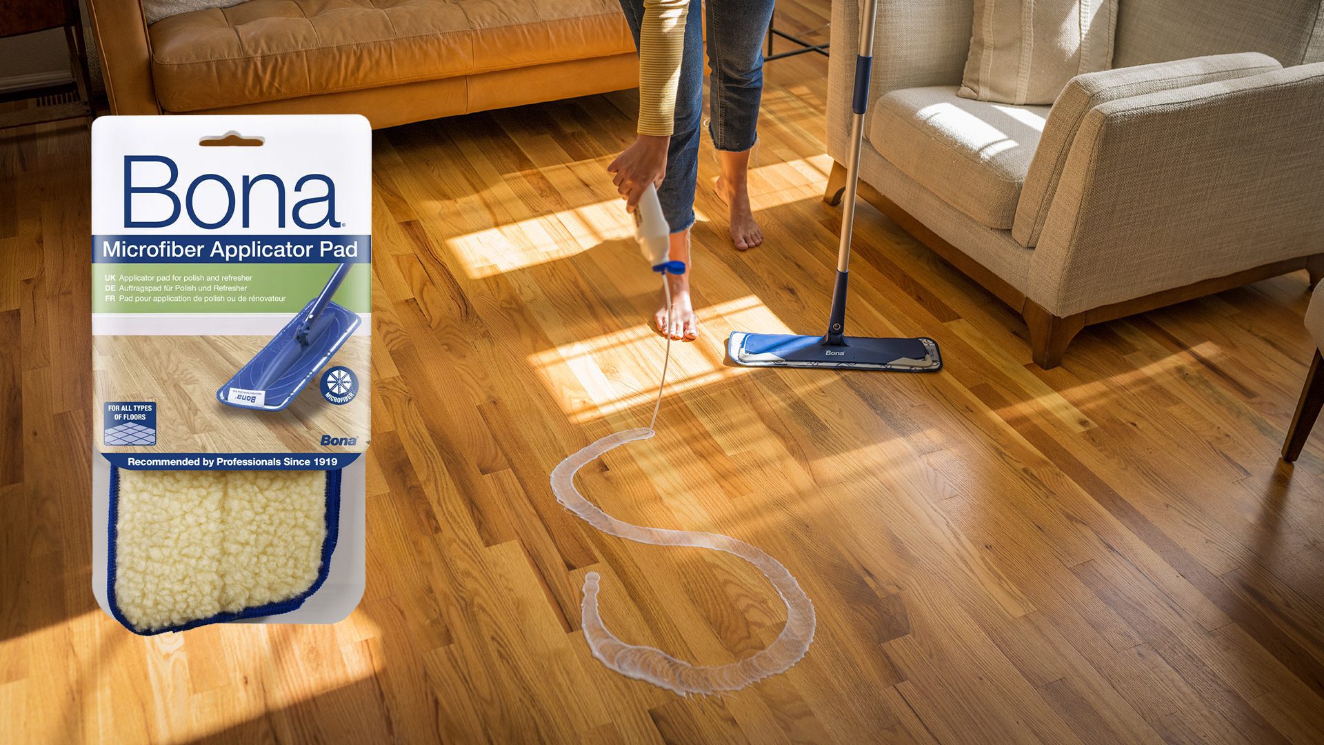 Como aplicar renovador de piso pad e renovador bona